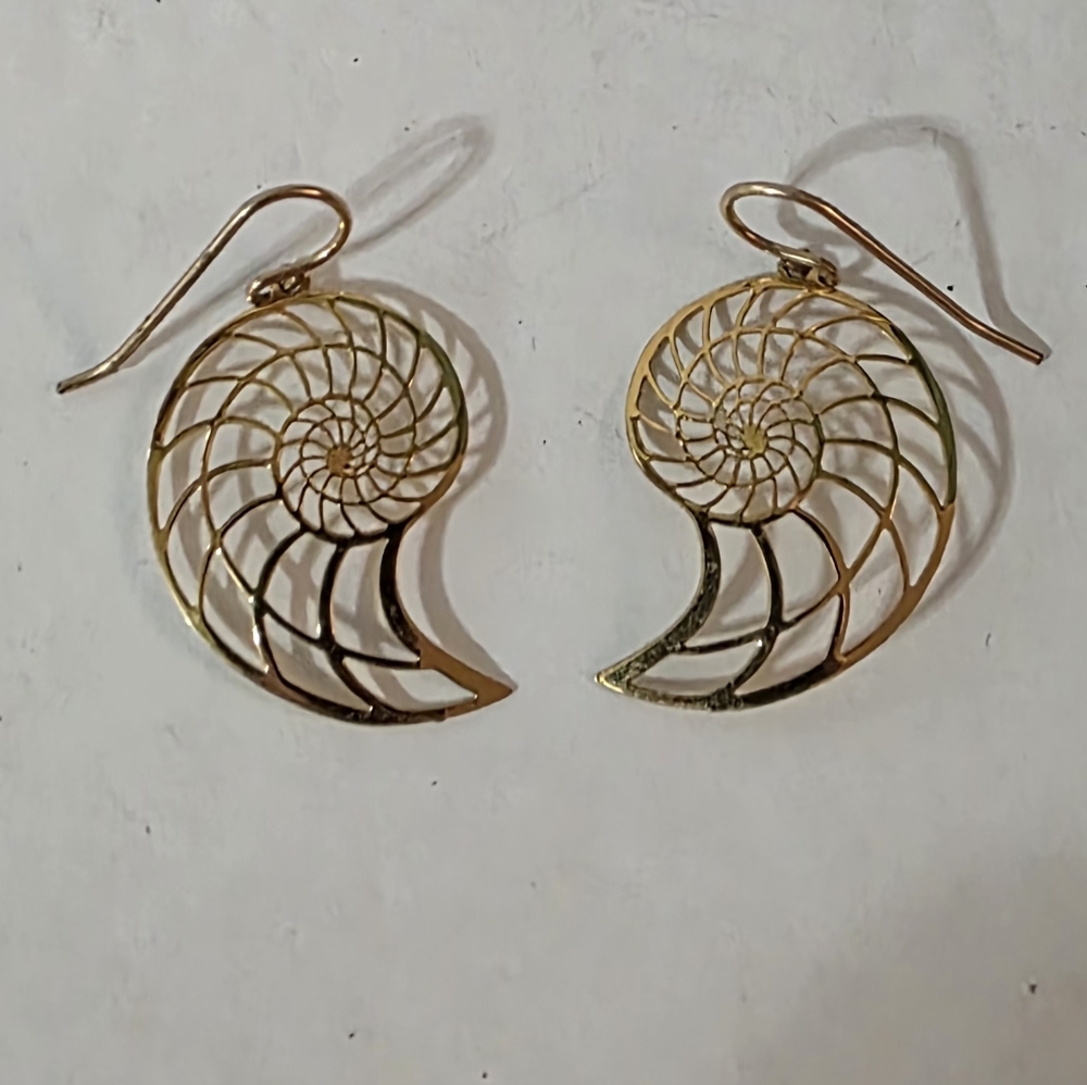Ken Kantro Nautilus Shell Earrings 1999